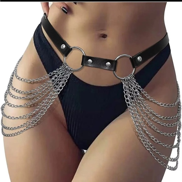 Accessories - Sexy chain belt. Faux leather. 1 piece multilayer chains